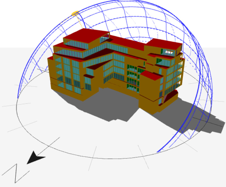 Thermal model of a commercial building.