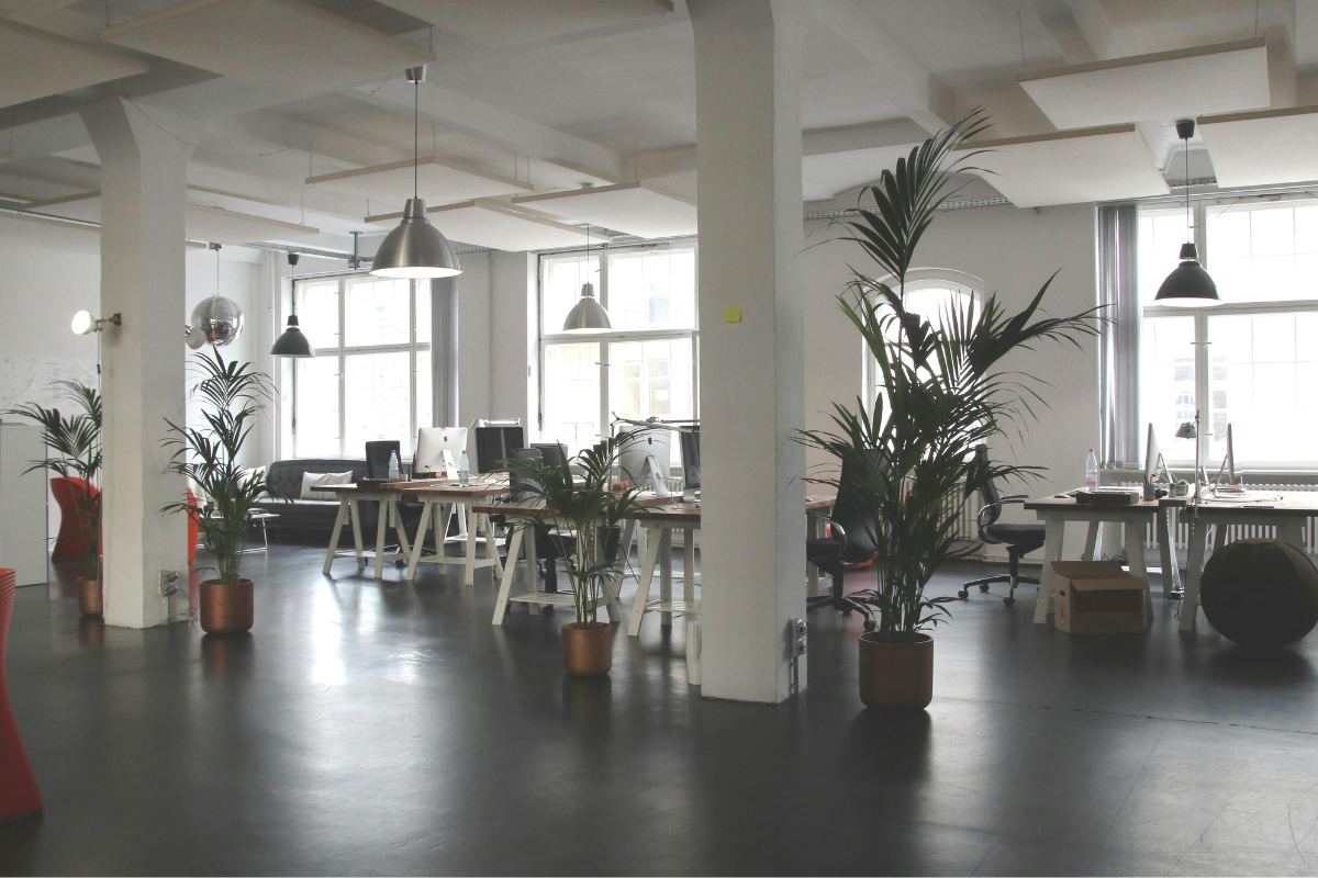 Inside of an empty office space.