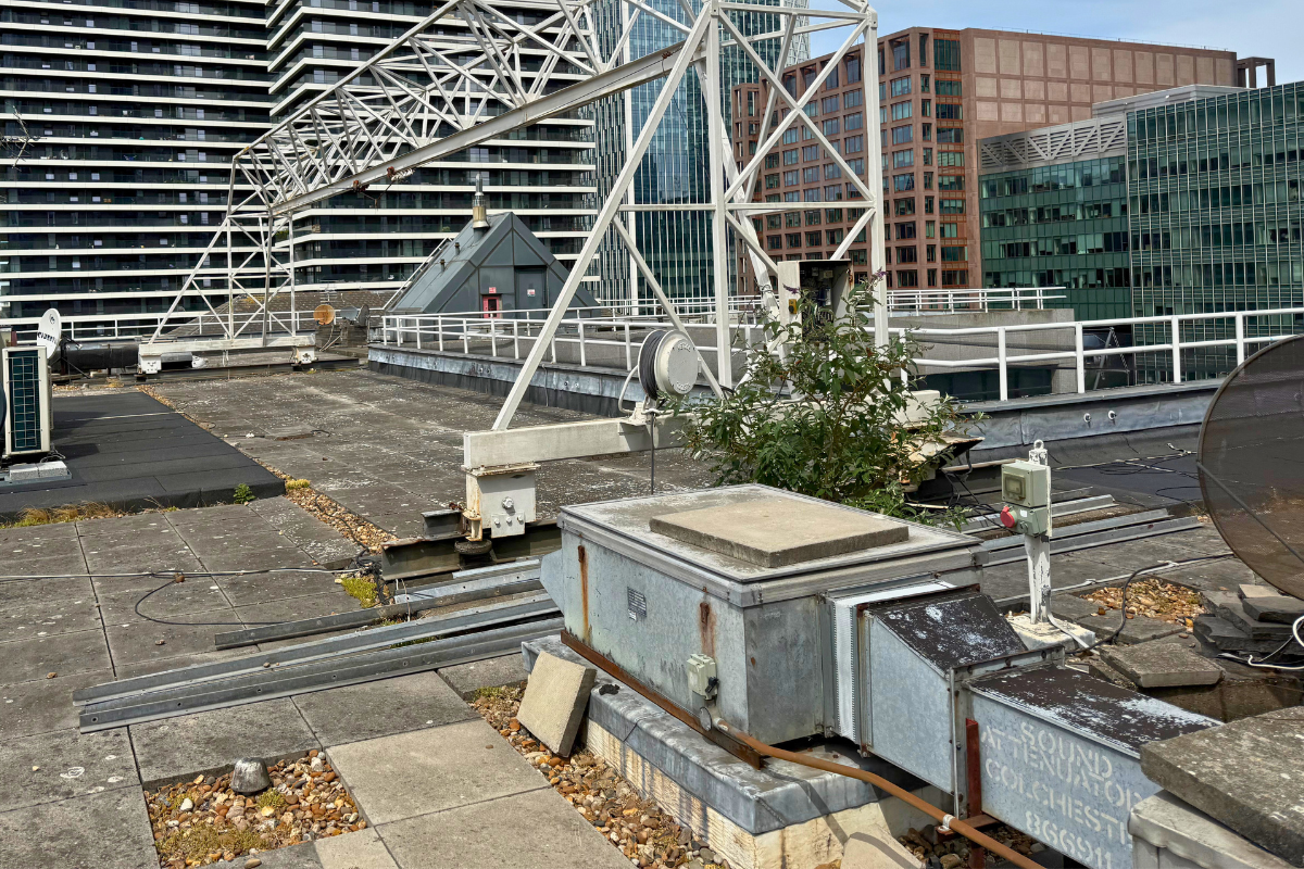 The roof of a building.