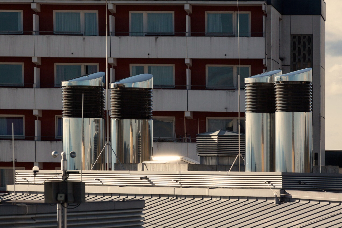 Ventilation Plant on the Roof on a Sunny Day