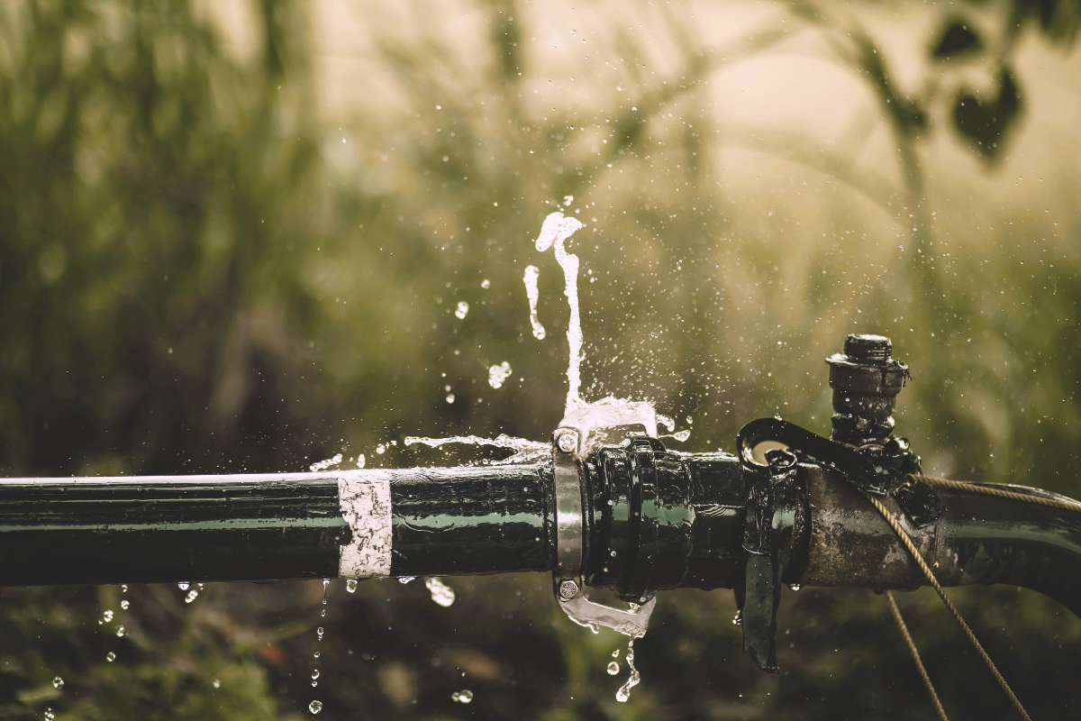 Water leak from a pipe