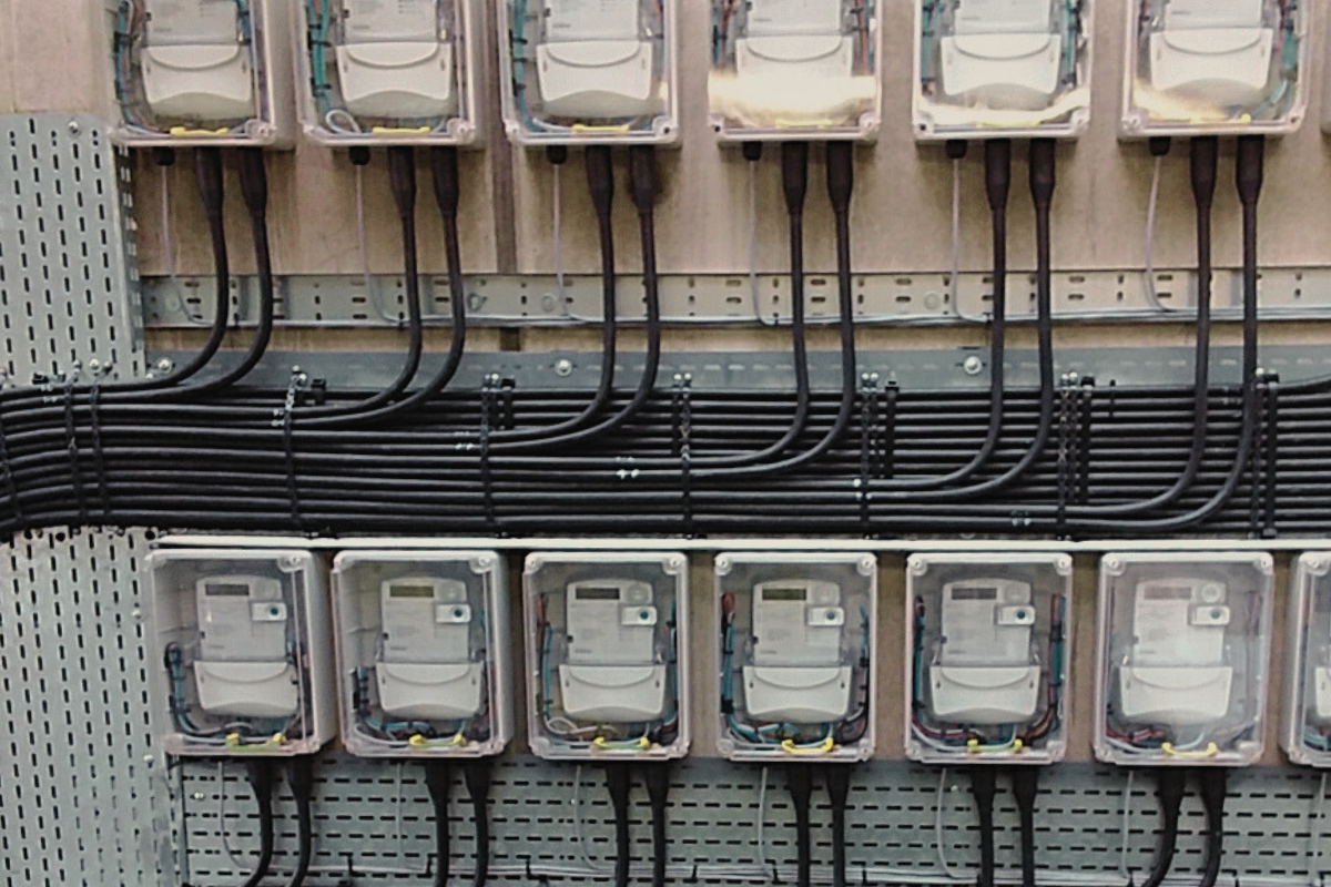 Energy meter installation in a big commercial property in London.